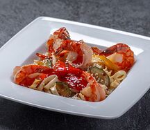 Вок с креветками