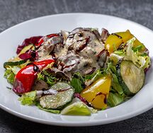 Теплый салат из печени