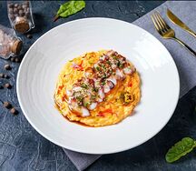 Паста риссони с крабом и осьминогом