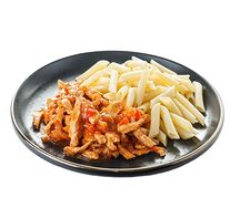 Поджарка куриная с макаронами