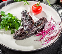 Шашлык из баклажанов с курдюком