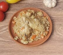 Плов с куриными крыльями