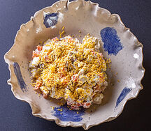 Оливье с реберным мясом и курицей