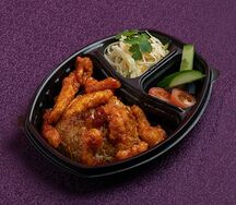 Гайфан Куриное филе в кляре и кисло-сладком соусе, рис и салат витаминный