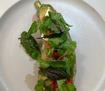 Мильфей из баклажана, томатом и сливочного сыра