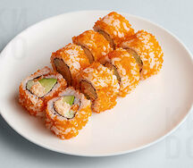 Калифорния-Тобико с камчатским крабом