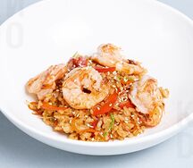 Лапша рисовая с креветками