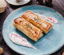 Блины с сыром и ветчиной