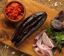 Шашлык из баклажанов с курдюком