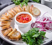 Шашлык из картофеля с курдюком