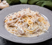 Паста с телятиной и белыми грибами