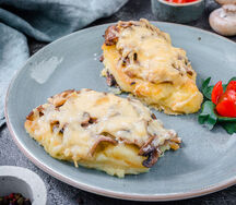 Котлеты картофельные с сыром и грибами