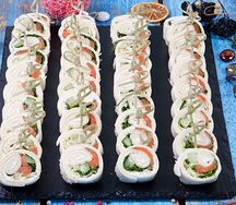 Рулетики с красной рыбой