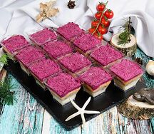 Салат в верринах Селедка в шубе