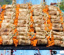 Рулетики из баклажанов с морковью по-корейски