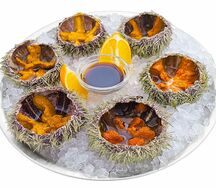 Морской еж сервированный