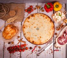 Пирог с сыром и грибами