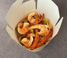 Лапша с креветками