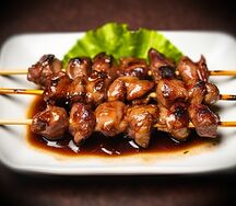 Шашлыки из куриных сердечек