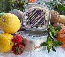 Десерт сметанный с черникой