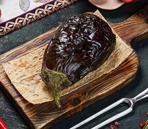 Шашлык из баклажана с курдюком