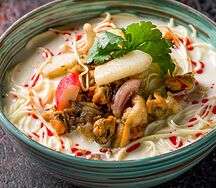 Сливочный суп с морепродуктами