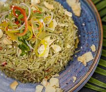 Рис с овощами и креветкой