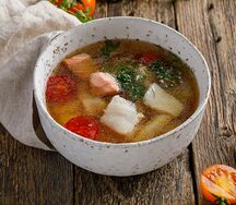 Уха от рыбака со сливками