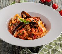 Спагетти с морепродуктами