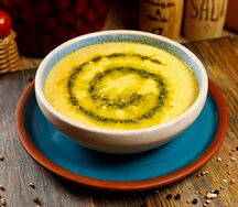 Сливочный крем-суп из лосося