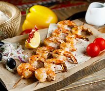 Шашлык из креветок