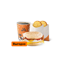 Маффин с яйцом и беконом Большой Комбо