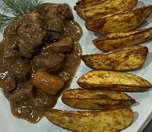 Беф-бургиньон с картофелем по-деревенски