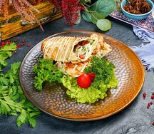 Запеченный лаваш с сыром и зеленью