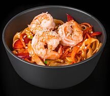 Лапша Удон с креветкой в соусе терияки