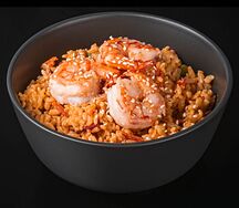 Рис отварной с креветкой в сливочном соусе