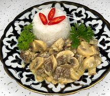 Телятина с шампиньонами по-чайхански