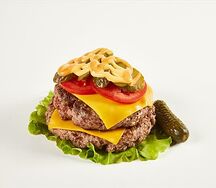 Дабл Чизбургер в листьях