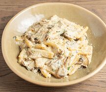 Казаречче с грибами и баклажанами