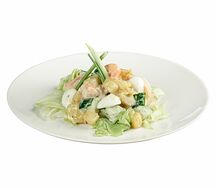 С жареным картофелем и креветками