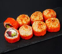 Запеченный с крабом и тунцом