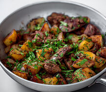 Куриная печень с картофелем