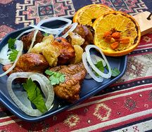 Шашлык из мякоти баранины с курдюком