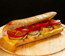 Чиабатта с курицей и картофель фри