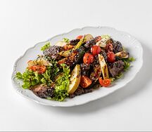 Салат с куриной печенью