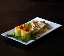 Бефстроганов с картофельным пюре