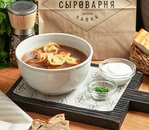Грибной суп с пельменями