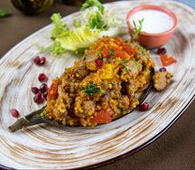 Баранина с баклажаном и булгуром