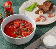 Борщ Костромской с фасолью