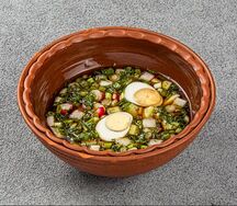 Окрошка мясная на квасе